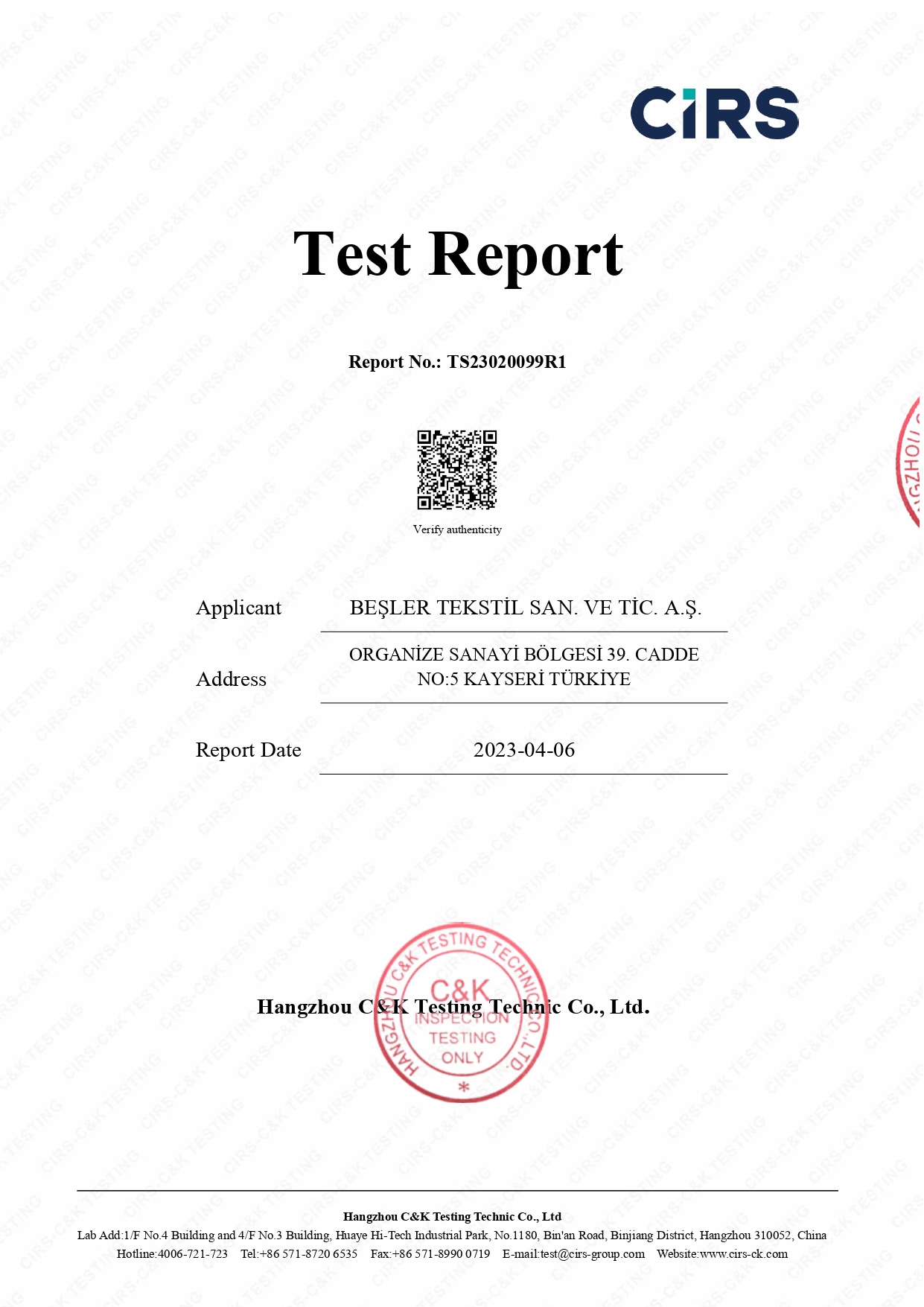 ROHS TEST BEŞLERGLASSFIBER